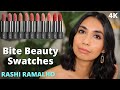 11 x Bite Beauty Lipstick Swatches on Brown Skin