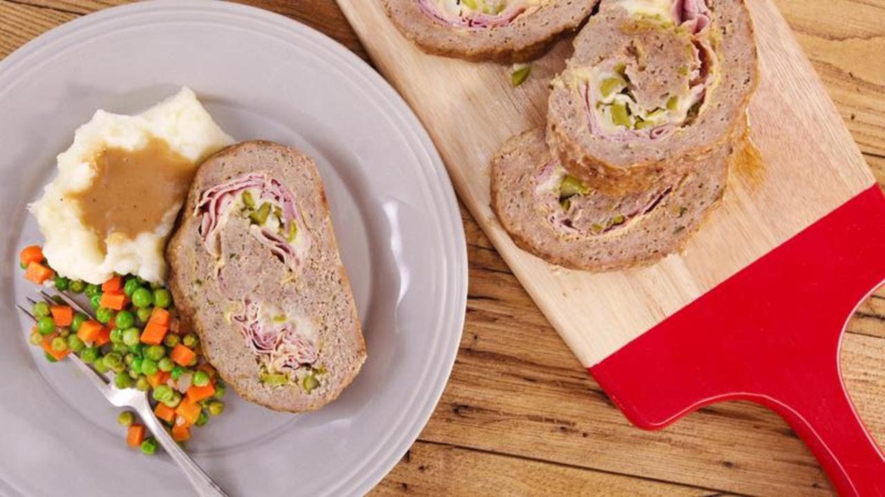 Turkey Roll Meatloaf with Ham and Cheese YouTube