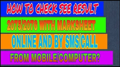 HOW TO CHECK SEE RESULT 2075/2076 WITH MARKSHEET?