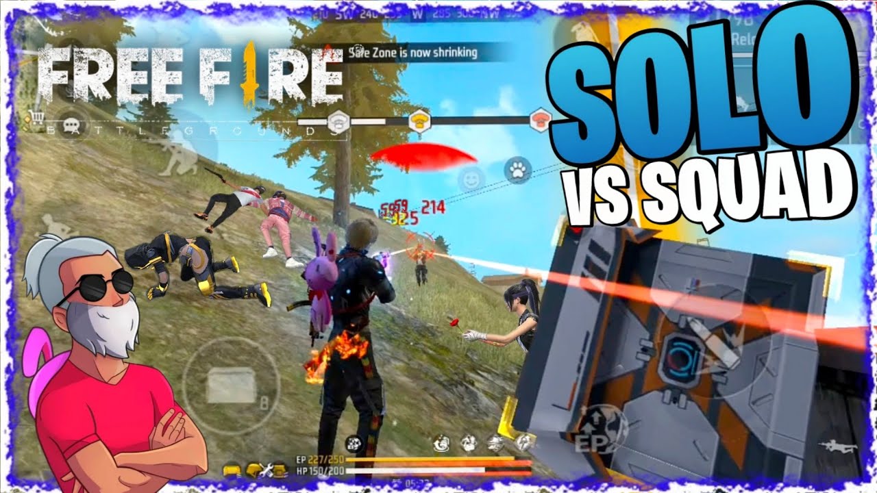 SOLO VS SQUAD Free Fire GamePlay 😎 OP OR WHAT 🔥 - YouTube