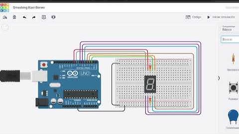 Tarea #1 Contador de cátodo común 0 a 9 en Arduino en simulador ThinkerCad