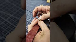 How to install copper rivets#shorts #bagmaking #leather #bag #brass  #shortsvideo #copper #rivet