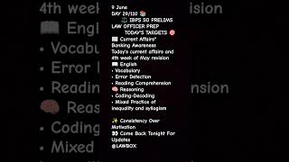 Day 29/110 📚 | IBPS SO Law Officer Prep | Today's Targets 🎯 #ibpssolawofficer #prelims #lawbox