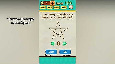 Mr Brain Level 109 How many triangles are there on a pentagram?