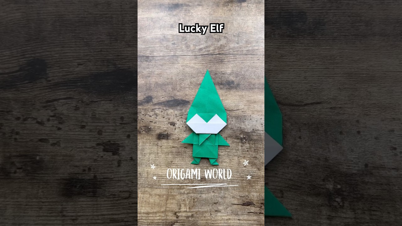EASY ORIGAMI LUCKY ELF TUTORIAL | DIY ORIGAMI ELF FOR NEW YEAR DECORATION FOLDING STEP BY STEP