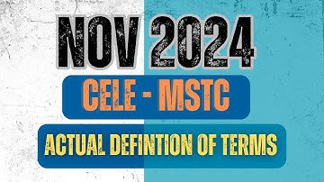 November 2024 CELE Actual Definition of Terms #civilengineer #cele #Septembercele #mste