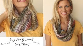 Easy Infinity Crochet Scarf - Beginner Friendly and Fast!