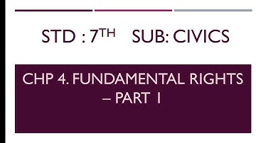 Fundamental Rights part 1, std 7th, civics, chapter 4.