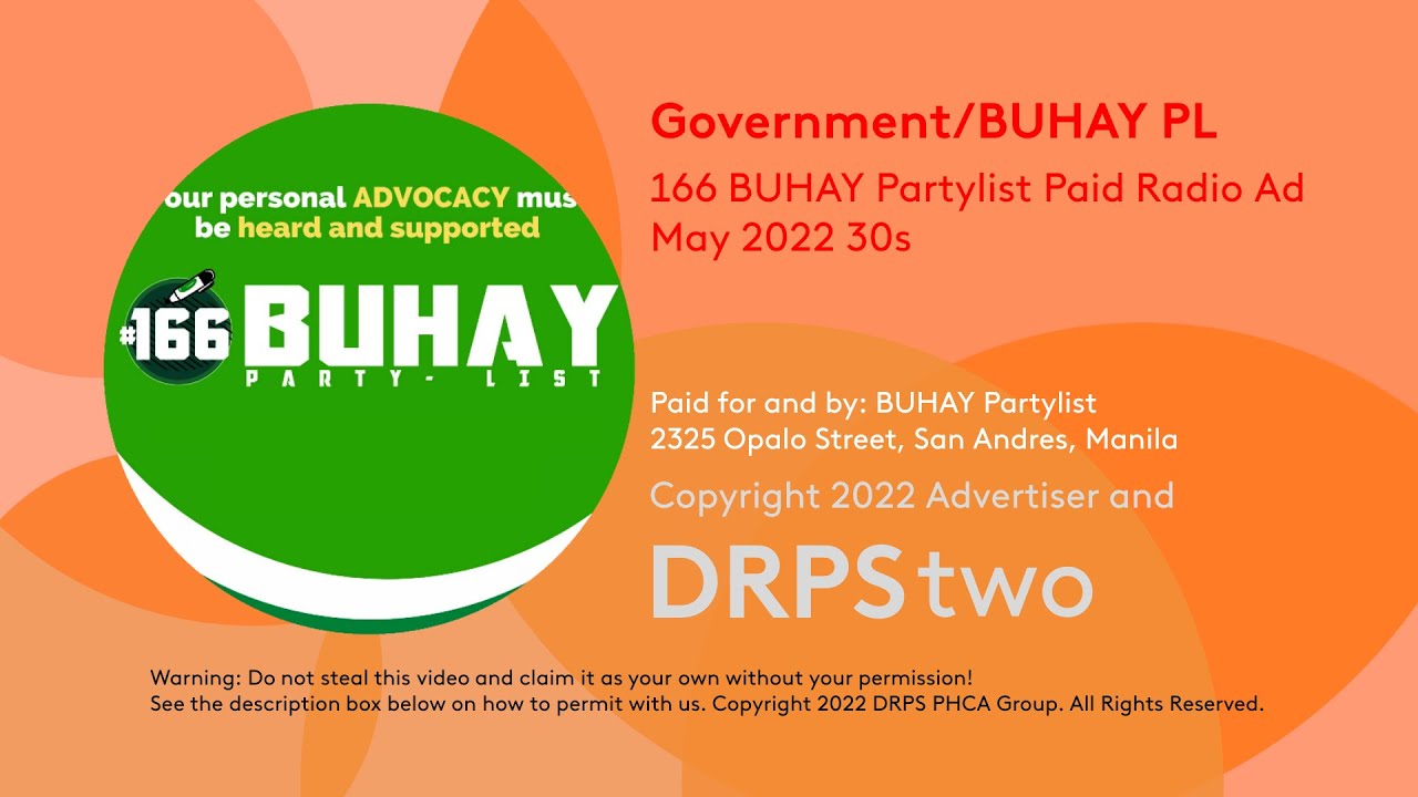 BUHAY Partylist Paid Radio Ad May 2022 15s YouTube