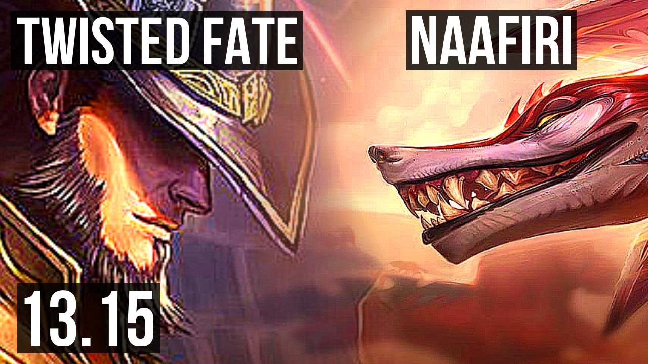 TWISTED FATE vs NAAFIRI (MID) | 7 solo kills, 600+ games, Dominating | KR Master | 13.15
