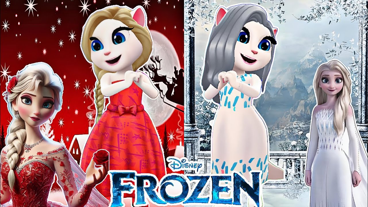Red Wire Elsa My talking anglea 2 || Red Elsa vs White Elsa || || Frozen || Red vs ...