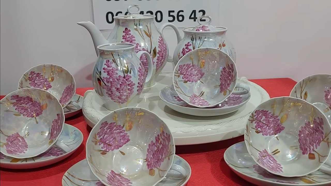 ЧАЙНЫЙ СЕРВИЗ ДУЛЕВО ВЕТКА СИРЕНИ. СТОЛОВЫЙ СЕРВИЗ ЧЕХОСЛОВАКИЯ С МЕЙСОНСКИМ БУКЕТОМ . МЕЛЬХИОР.