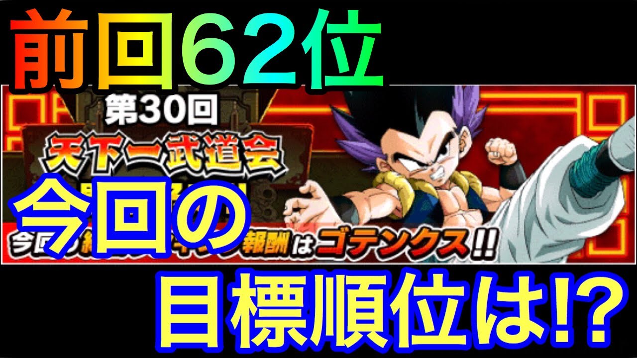 ドッカンバトル 445 第30回天下一武道会の報酬キャラと目標順位 Dragonball Z Dokkanbattle Youtube