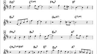 The Days of Wine and Roses - Easy Solo Example for Alto Sax chords