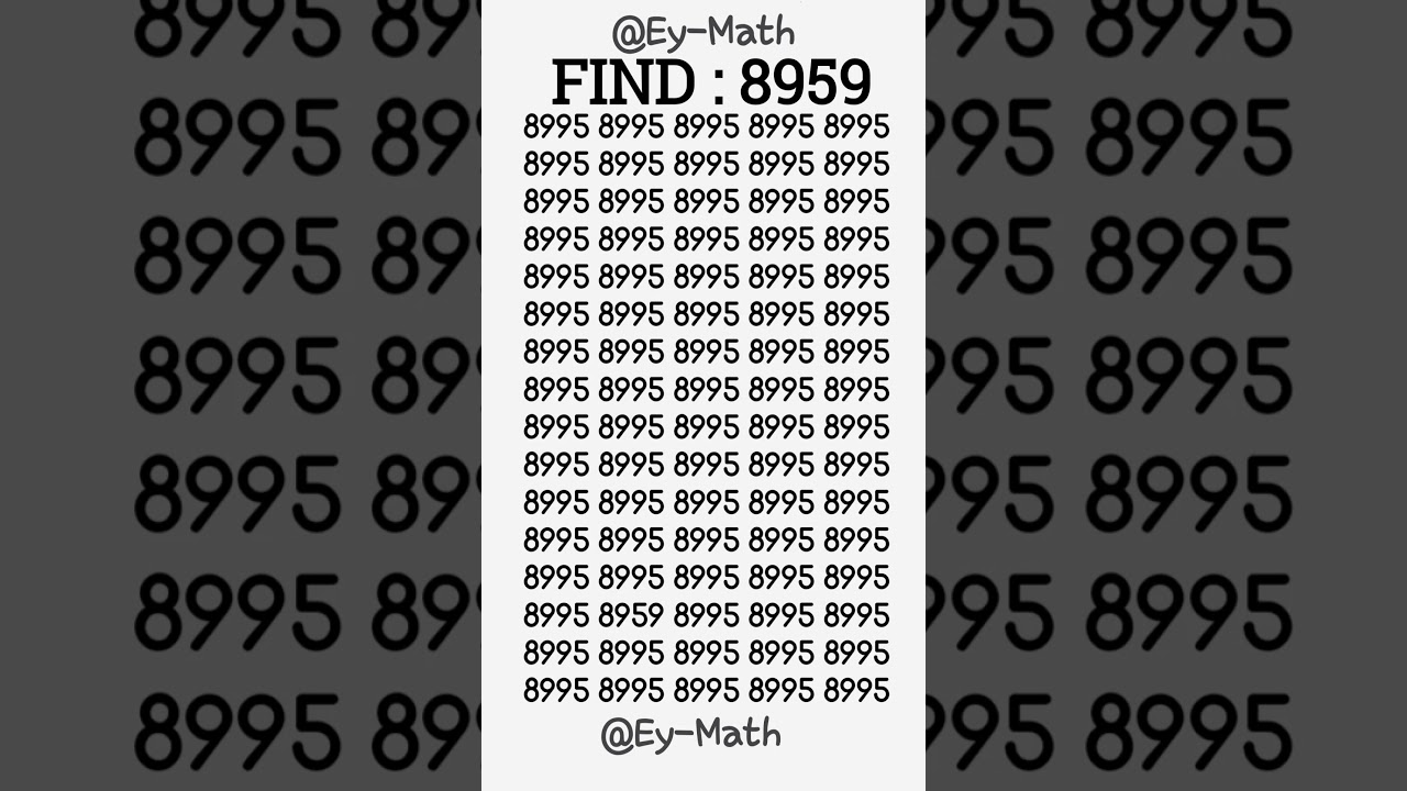 Try out your visual speed by pointing out 8959 in 5 seconds! ,