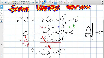 Finding X Intercepts of Quadratics from Vertex Form Grade 11 Mixed Lesson 4 2 1 26 16