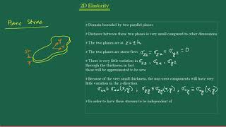 2D Elasticity – 1: Plane Stress