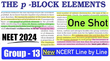 P-Block(Group-13)  NCERT Line by Line ✅ | NCERT Highlights #neet2025  #ncert #pblock #neet #class11