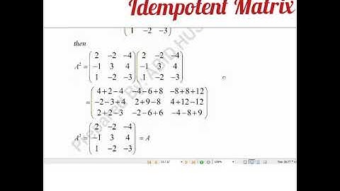 Idempotent Matrix | Abid Hussain Khilji