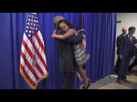 President Obama meets Little Miss Flint