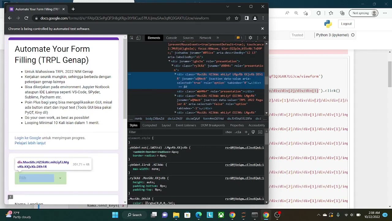 Begini cara isi form dengan otomatis dan melakukan looping - YouTube