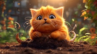 Cute Cat Fighting With a Giant Worm 😼🤜💥🐛  #cutecat #cat