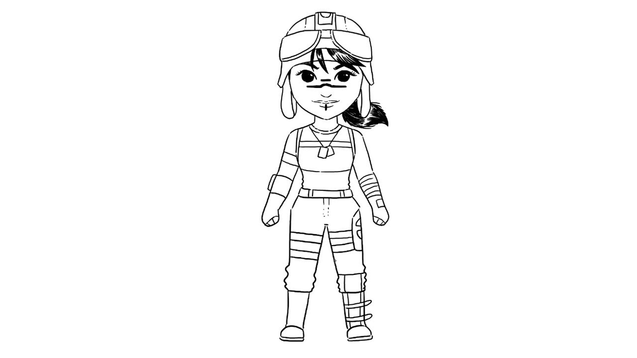 how to draw cute renegade raider || step by step || fortnite