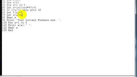 BASIC Programming Lesson 17 - Lucky Lottery Number Generator