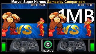 [1MB] Marvel Super Heroes (Sega Saturn vs Sega Saturn) Gameplay Comparison