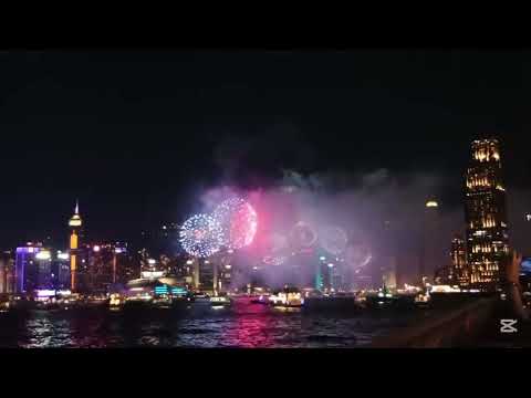 Fireworks 🎇🎆 Display in Victoria Harbour Celebrating the 76th Birthday of the Republic of China 🇭🇰