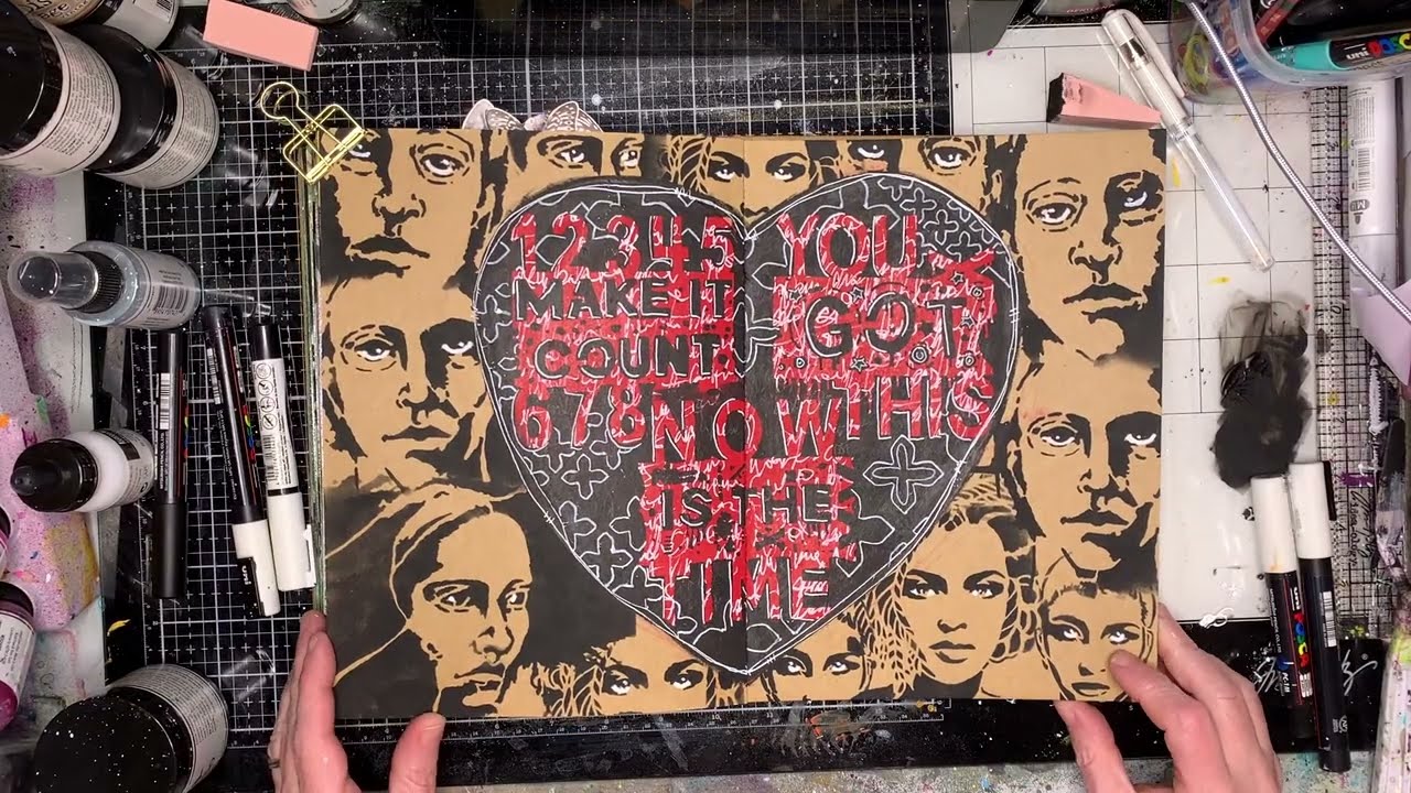 StencilGirl® Creative Team Replicating a lace cut page using stencils