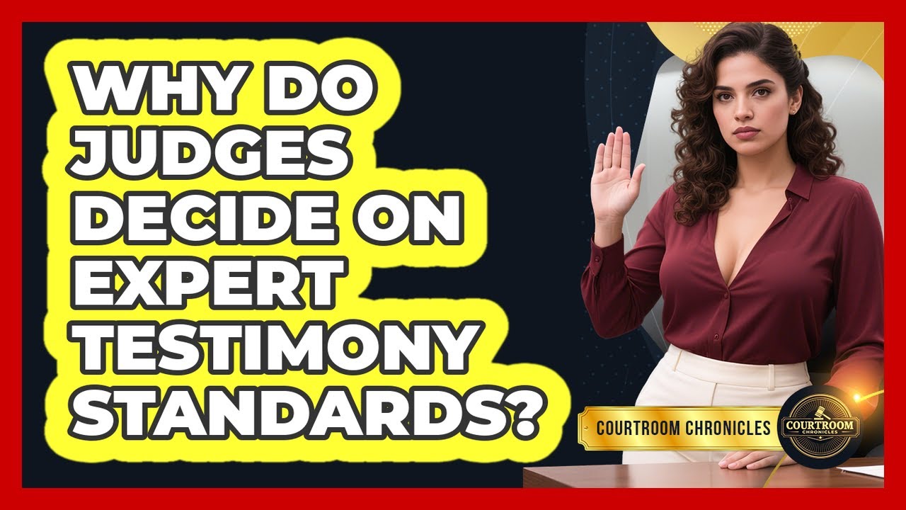 Why Do Judges Decide On Expert Testimony Standards? - Courtroom Chronicles