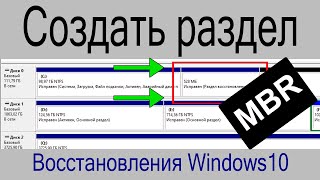Создать раздел восстановления Windows 10 - Windows Recovery Environment (Windows RE) MBR