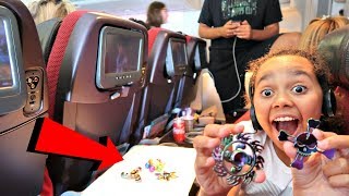 crazy fidget spinner tricks challenge on a plane
