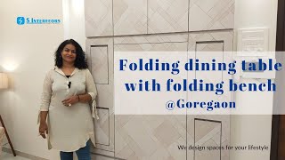 Folding dining table with folding bench @Goregaon