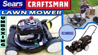 Sears Craftsman Lawn Mower Unboxing Review 7 25 Torque - 37037 push lawnmower