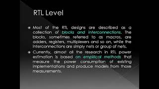 SoC Power Modelling- Low level Modelling Part2