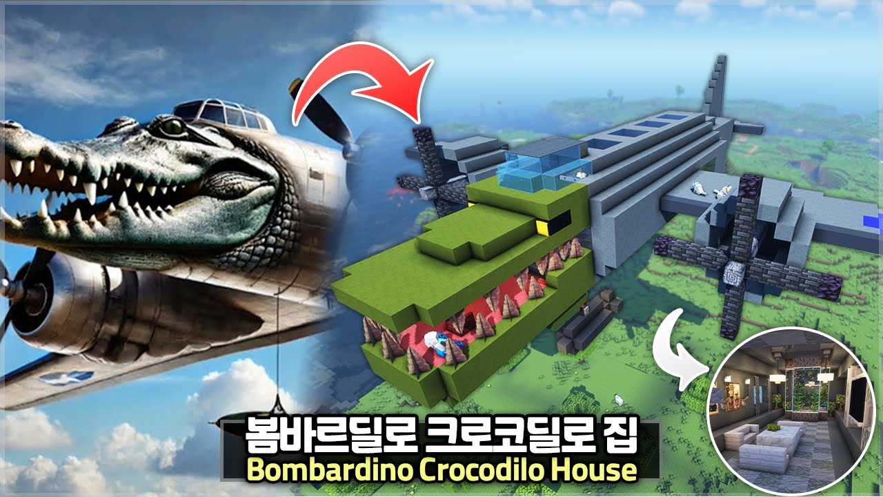 ⛏️ Minecraft :: Build a Bombardino Crocodilo Shaped House 🐊✈️