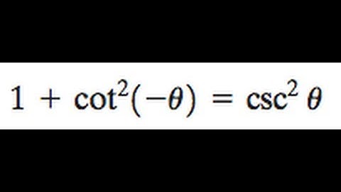 Prove 1 + cot^2(-theta) equals cosecant ^2 theta