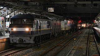 2月5日【ジョイント音最高！】2072レ EF210-324+コキが岡山駅を通過するシーン