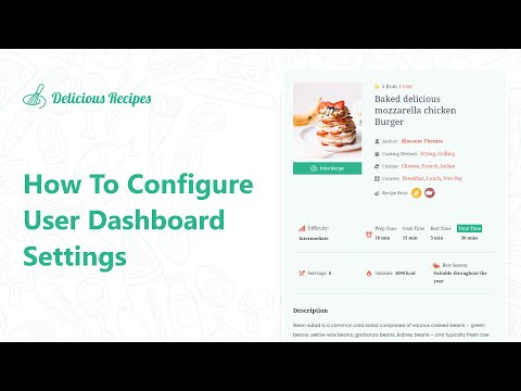 How To Configure User Dashboard Settings | Delicious Recipes Plugin