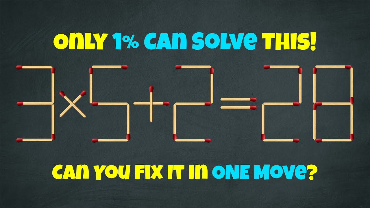 Fix 3×5+2=28 in ONE Move! 🤯 (Two Smart Solutions + Bonus Puzzle Inside ...