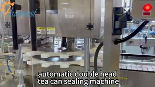 Double head tinplate can seamer machine, Tomato ketchup sauce high speed can sealing machine