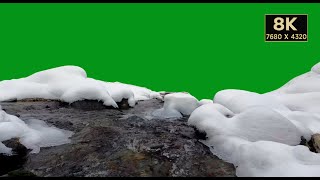 Snow river green screen 8k free video youtube