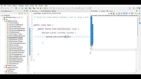 Java Programming #03 - Java program to print all Even numbers between 0 to N | TechInfo