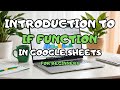 Google Sheets: Introduction to IF FUNCTION for BEGINNERS