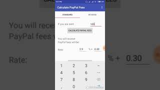 PayPal Fee Calculator (Android Application) screenshot 1