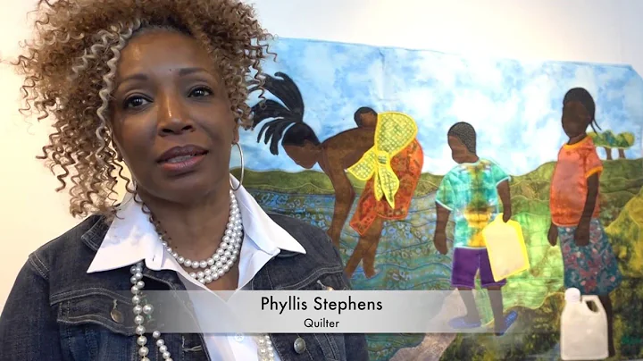 Quilter Phyllis Stephens at Water is Life Exhibition