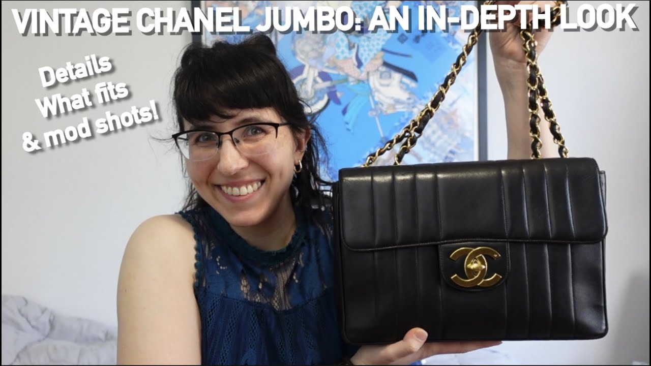 VINTAGE CHANEL SINGLE FLAP JUMBO IN-DEPTH REVIEW! What fits, mod