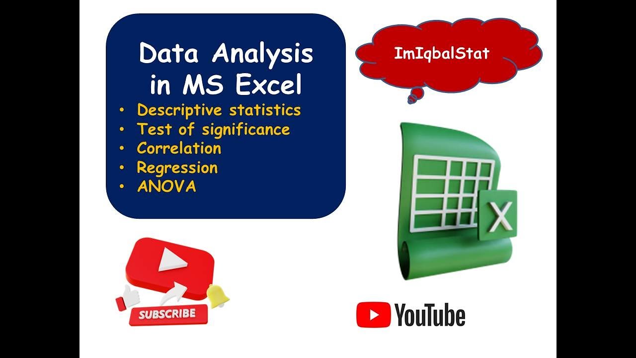 Data Analysis in Ms Excel ( Descriptive Statistics, T test, Correlation ...